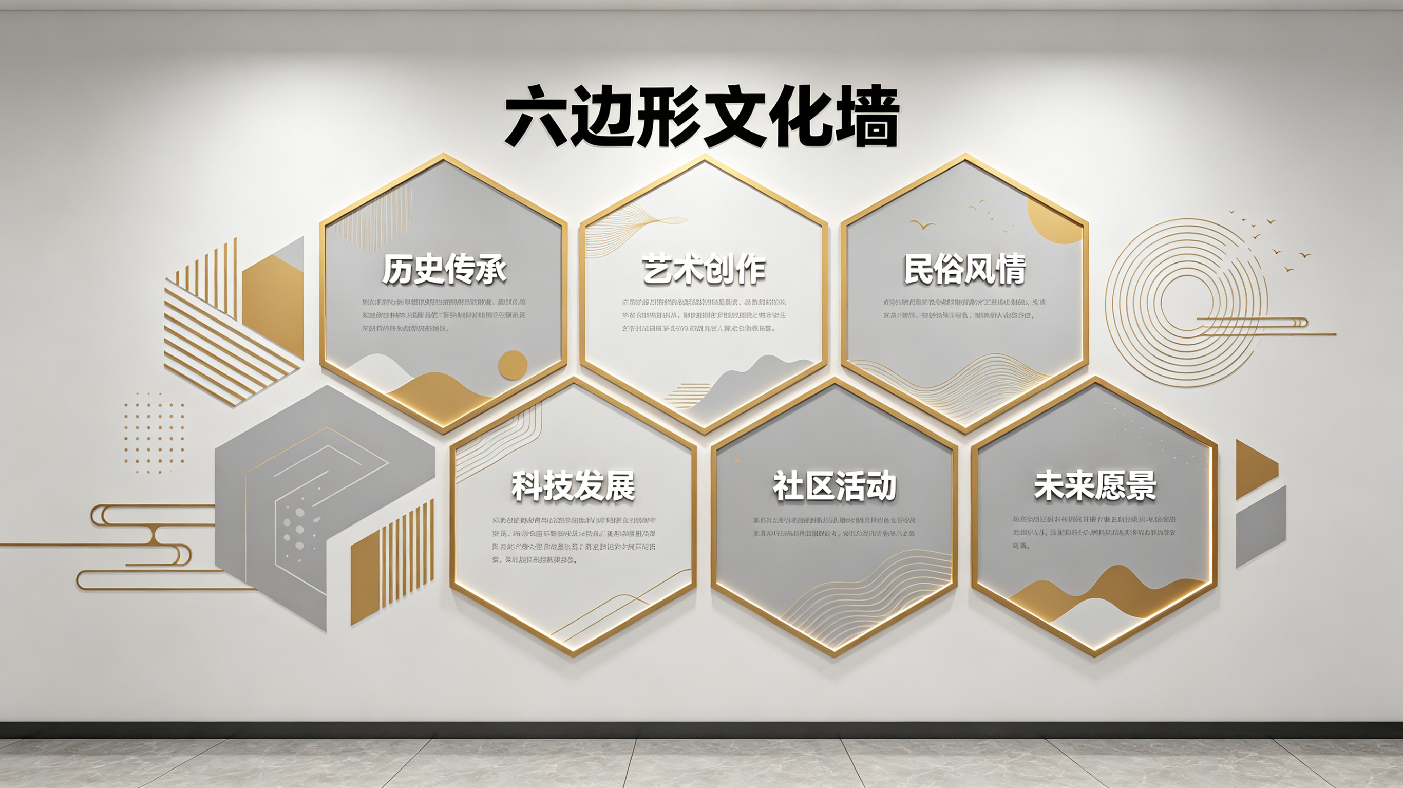 思南企业文化墙 | 六边形信息美学